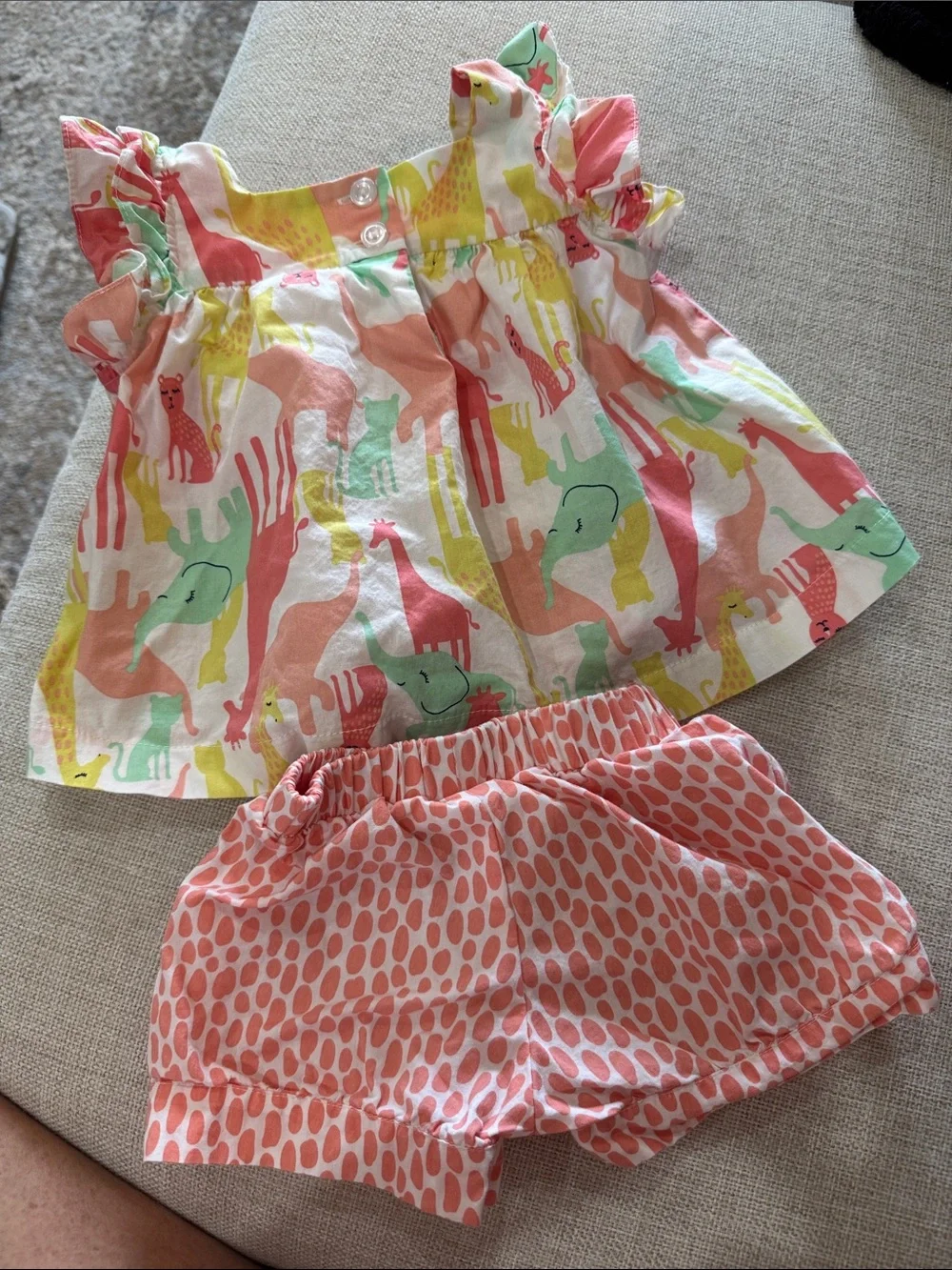 Girls' Animal Print Pink & Mint Matching Set